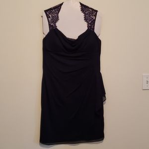 Navy blue lace cocktail dress